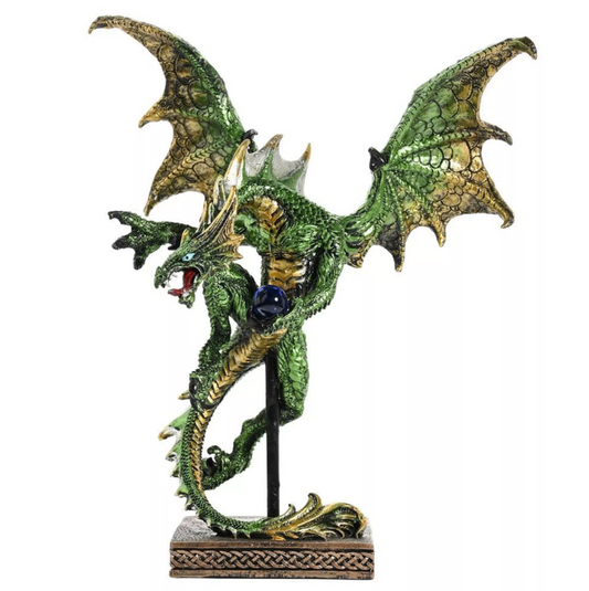 Juliana Mystic Legends Green Dragon In Flight on Stand