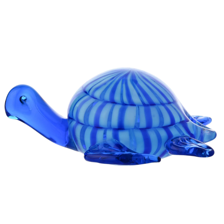 Objets d'art Glass Figurine - Blue Turtle