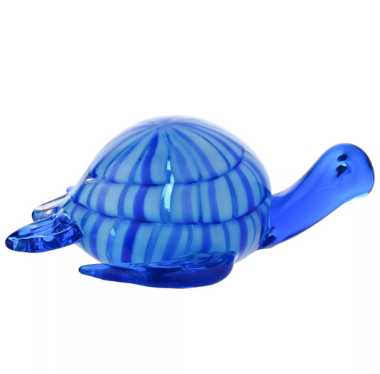Objets d'art Glass Figurine - Blue Turtle