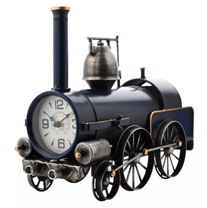 Hometime Blue Train Mantel Clock & Money Box