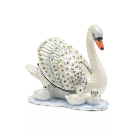 Treasured Trinkets - Mother & Baby Swans