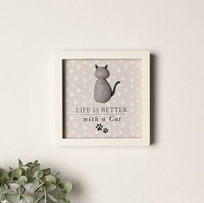 Best of Breed Framed Plaque - "Life Is Better with a Cat"