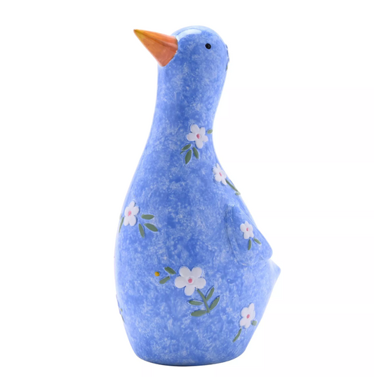 Country Living Floral Duck Resin Figurine