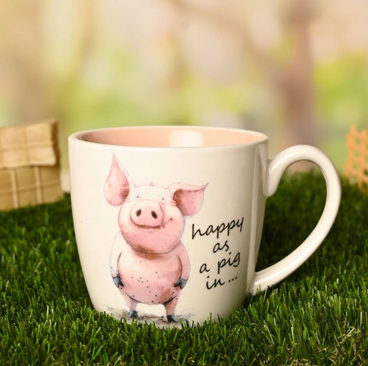 The Funny Farm Mug - "Happy as a Pig in..."