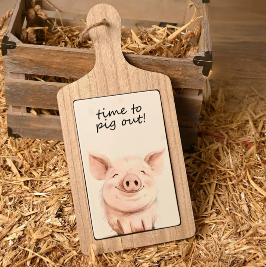 The Funny Farm Serving Board "Time To Pig Out"