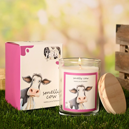 The Funny Farm Candle 250g - "Smelly Cow" - Vanilla & Tonka