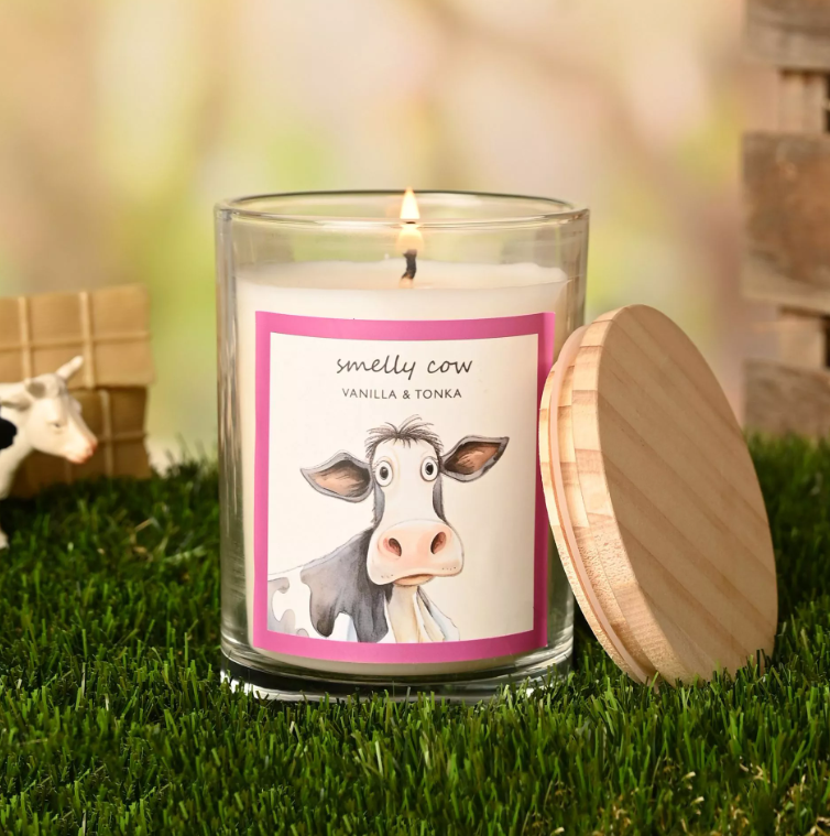 The Funny Farm Candle 250g - "Smelly Cow" - Vanilla & Tonka