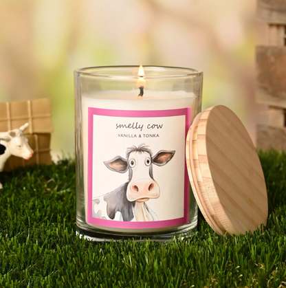 The Funny Farm Candle 250g - "Smelly Cow" - Vanilla & Tonka