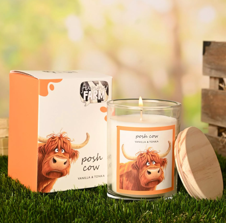 The Funny Farm Candle 250g - "Posh Cow"