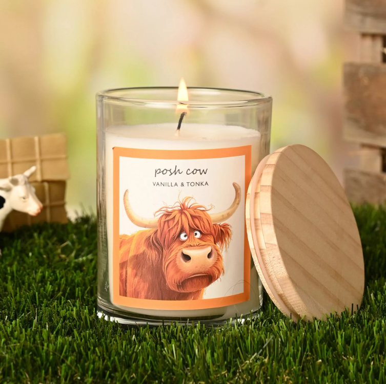 The Funny Farm Candle 250g - "Posh Cow"