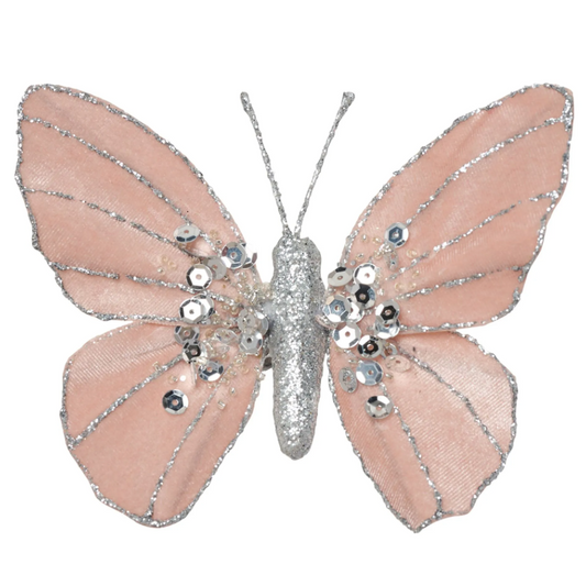 Bellini Velvet Butterfly Clip Blush