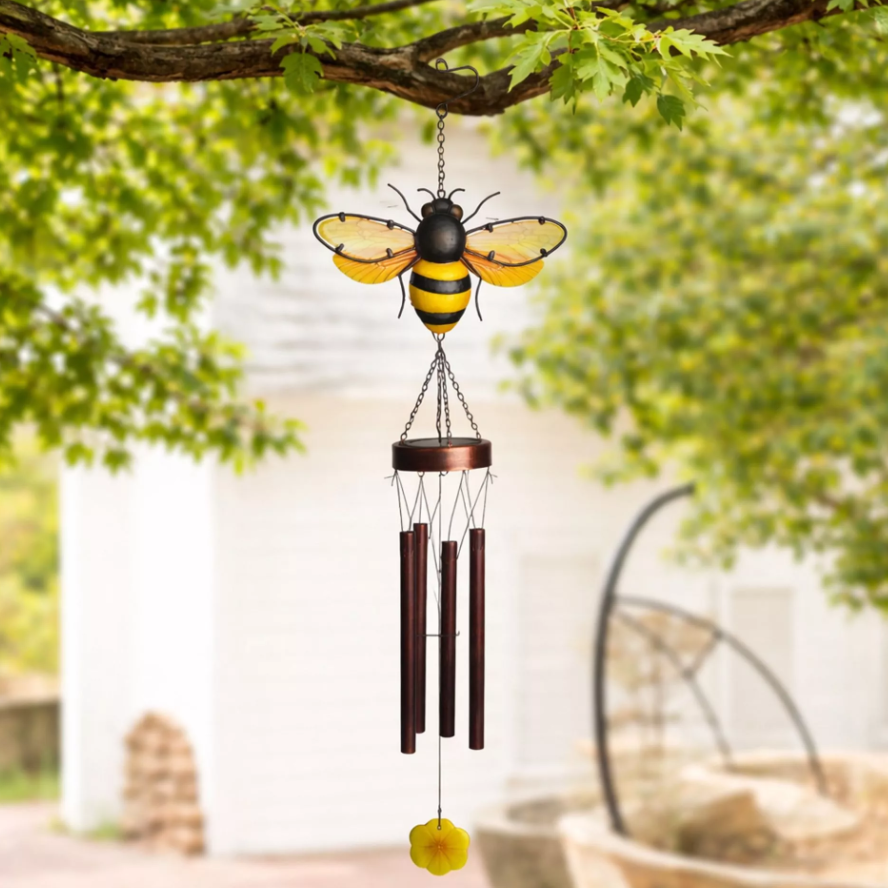 Country Living Solar Windchime - Bee 92cm