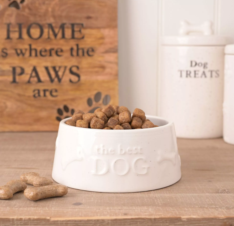 Best of Breed Paw Prints Large Dog Bowl - "The Best Dog"