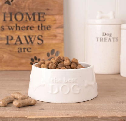 Best of Breed Paw Prints Large Dog Bowl - "The Best Dog"