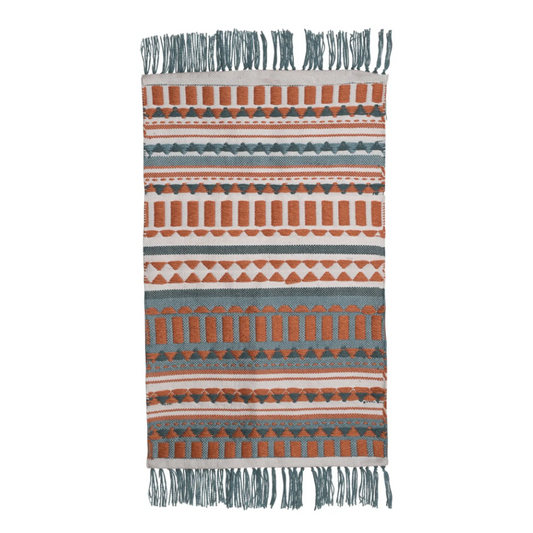 Outdoor Small Woven Patterned Rug - 60cm x 90cms