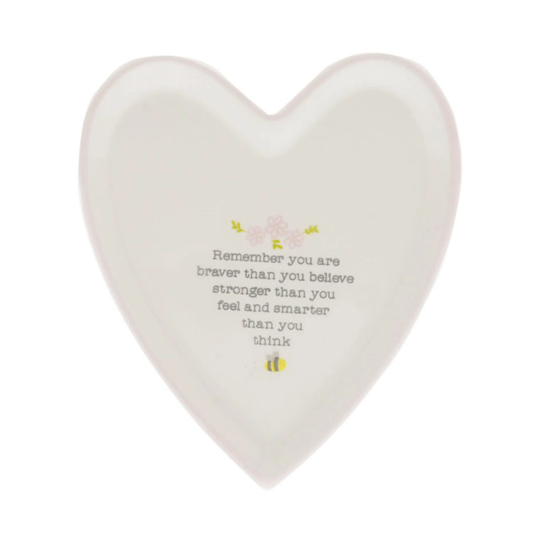 Love Life Heart Shaped Trinket Tray - Braver
