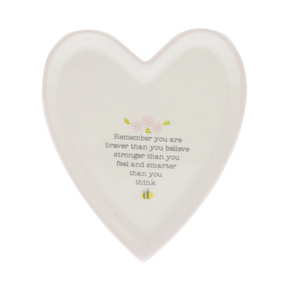 Love Life Heart Shaped Trinket Tray - Braver