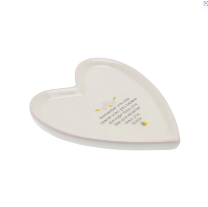 Love Life Heart Shaped Trinket Tray - Braver