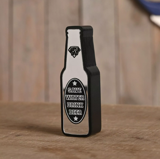 Bottle Shaped Plaque - Save Water Drink Beer