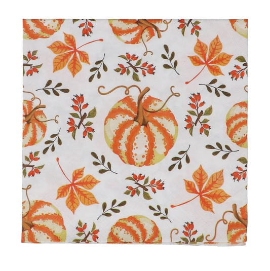 Pack of 20 Paper Napkins 16cm - Pumpkin/Berry