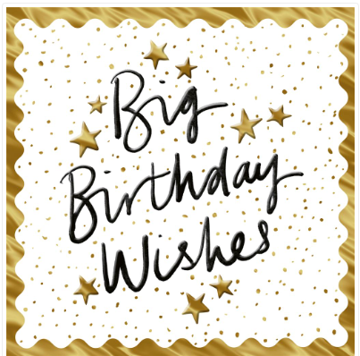 Big Birthday Wishes Gold Foil Card