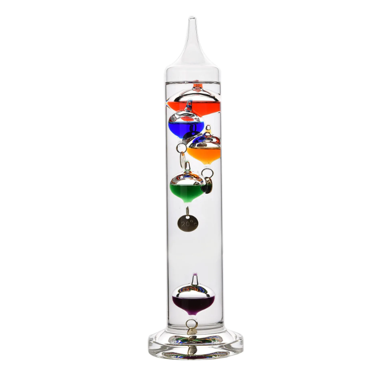 Galileo Thermometer - 28cm Mixed Colours - 5 bulb