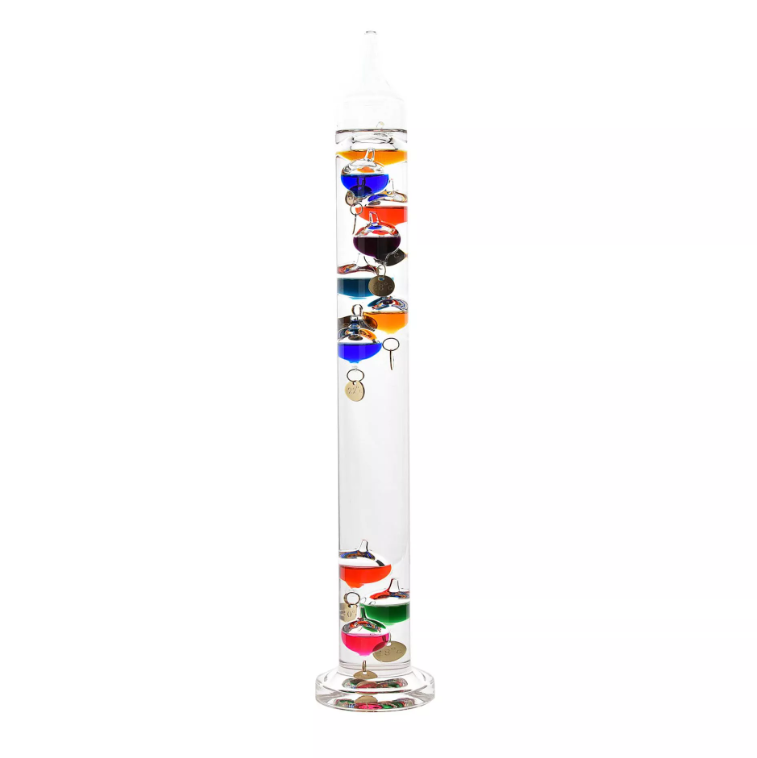 Galileo Thermometer - 44cm Multi Coloured - 10 bulbs 16 - 28 C