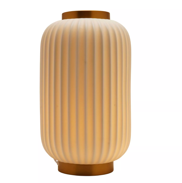 Hestia Tall Ribbed Lantern Style Lamp