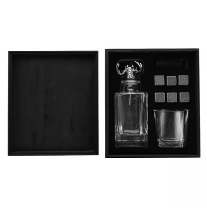 Harvey Makin Whisky Stag Decanter, Glass & Cooling Stones Set