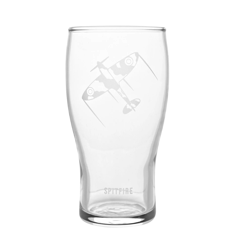 RAF Etched Pint Glass & Bottle Opener Set - Spitfire