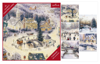 Vintage Christmas Cards - Box of 30 - 5 Different Designs