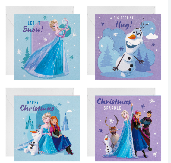 20 Hallmark Frozen Christmas Cards - 4 Designs