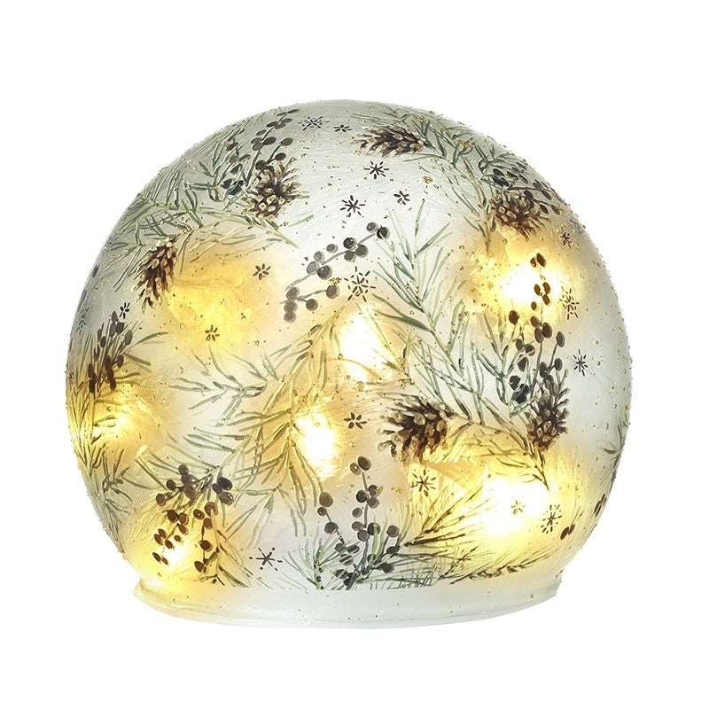 Winter Pine Frosted Glass Led Dome Light