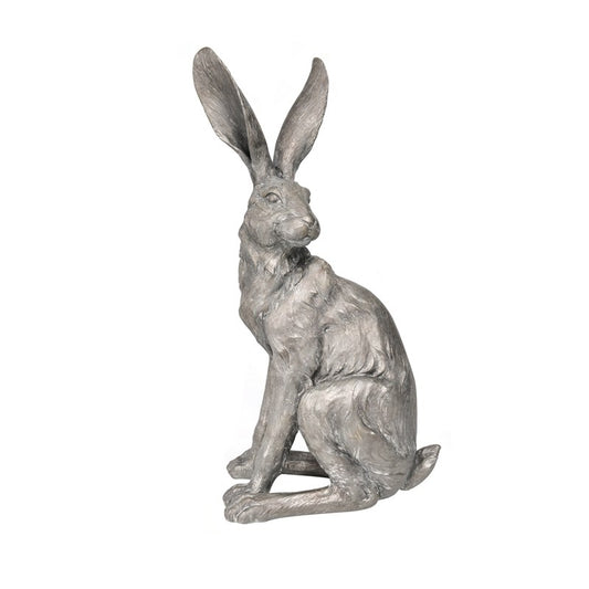 Large Sitting Grey Resin Hare