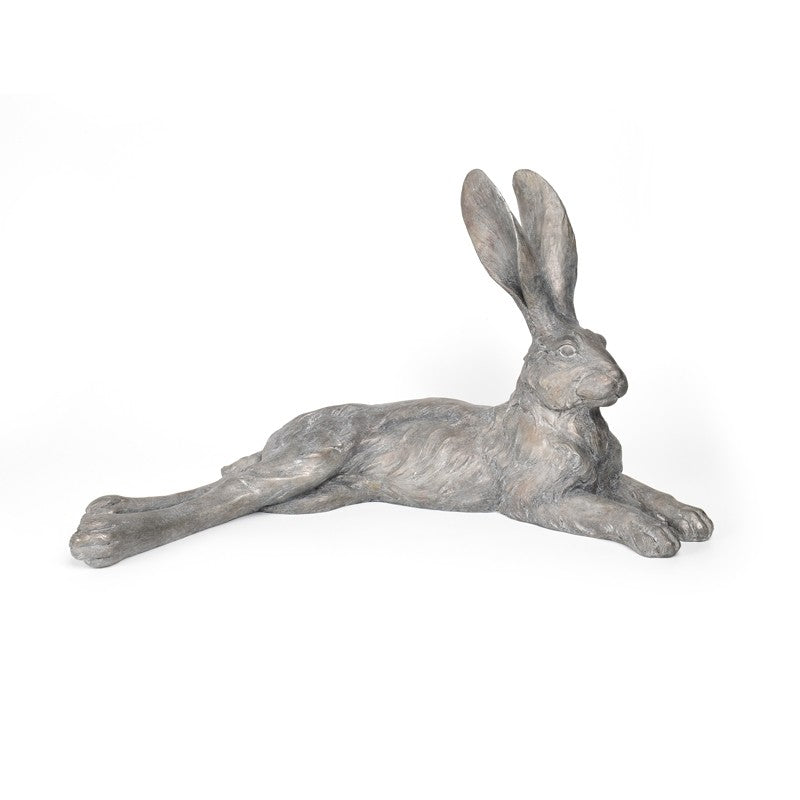 Large Lying Resin Grey Hare