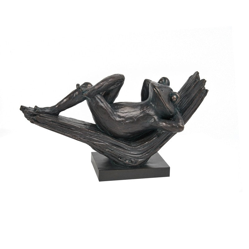 Bronze Relaxing Frog On Branch