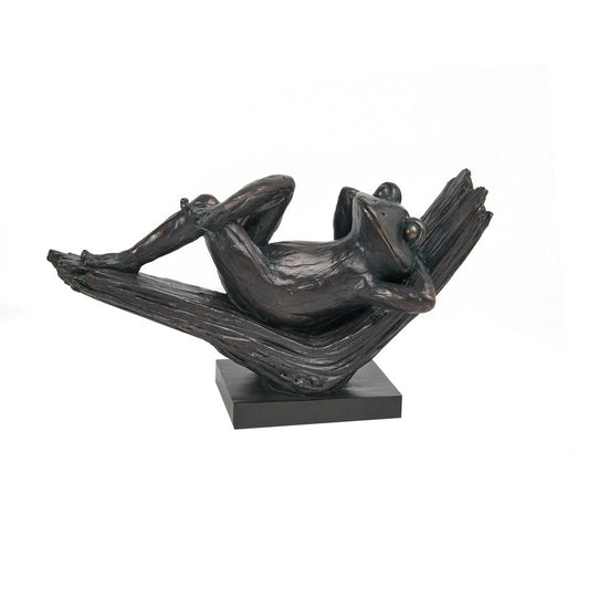 Bronze Relaxing Frog On Branch
