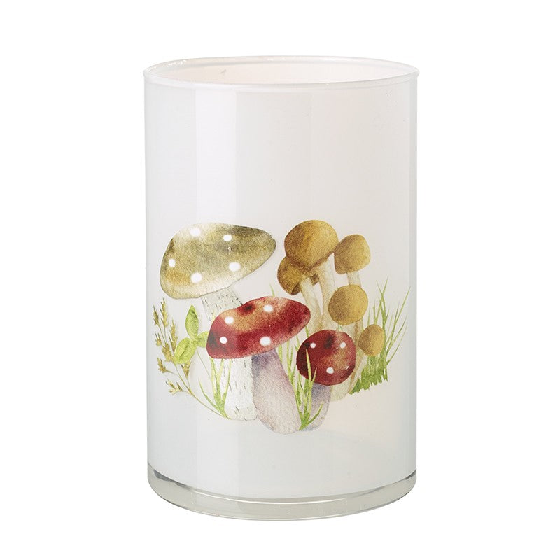 Mushroom Design Opaque Glass Candle Holder
