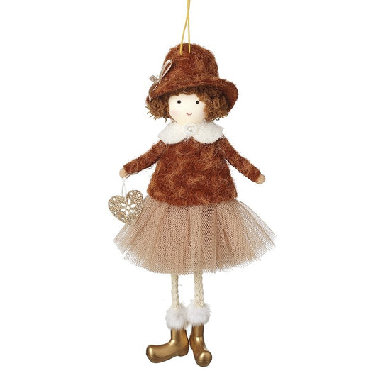 Hanging Girl W/Brown Hat In Gold Boots