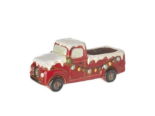 Ceramic Christmas Truck Planter