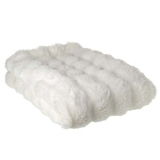 Super Soft Luxury White Faux Fur Throw