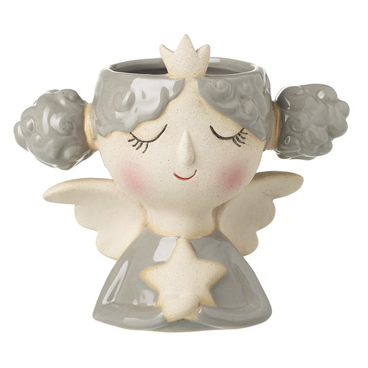 Ceramic Angel Pot With Star