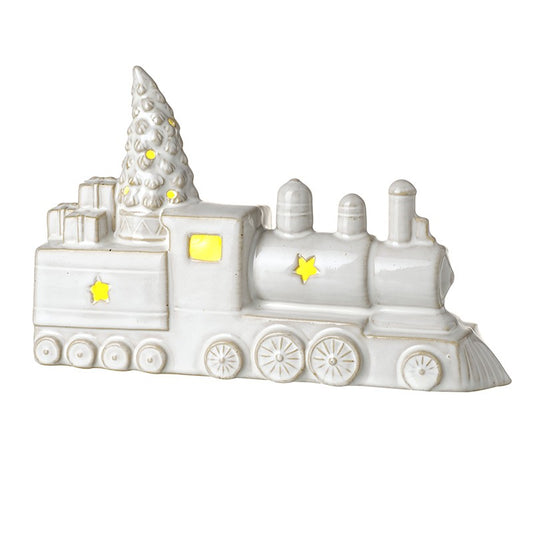 White Ceramic Light-Up Train