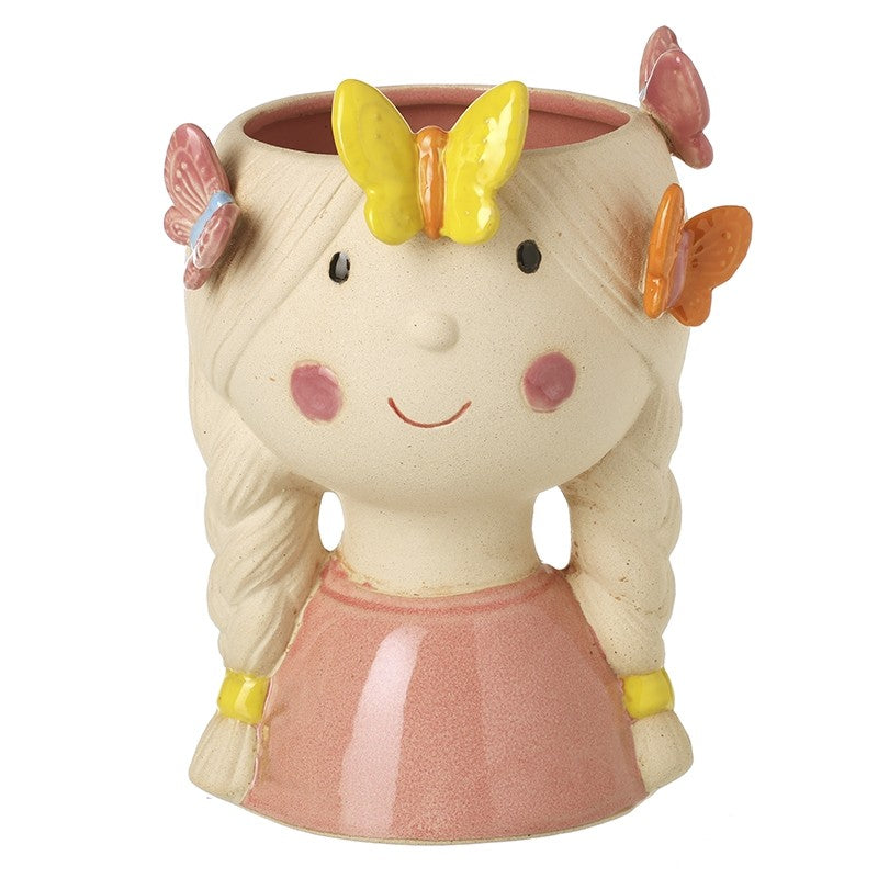 Pink Ceramic Butterfly Girl Vase 20cm