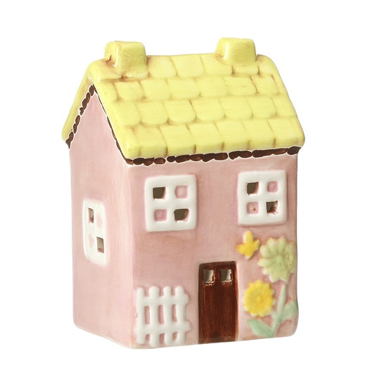 Pink Ceramic House Led Ornament