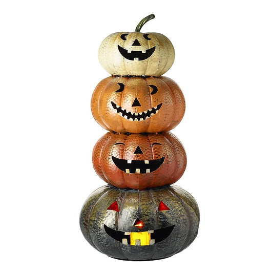 Light up Metal Pumpkin Stack