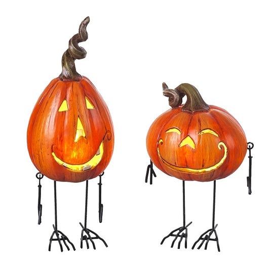 Metal And Resin Pumpkin Led Light Up