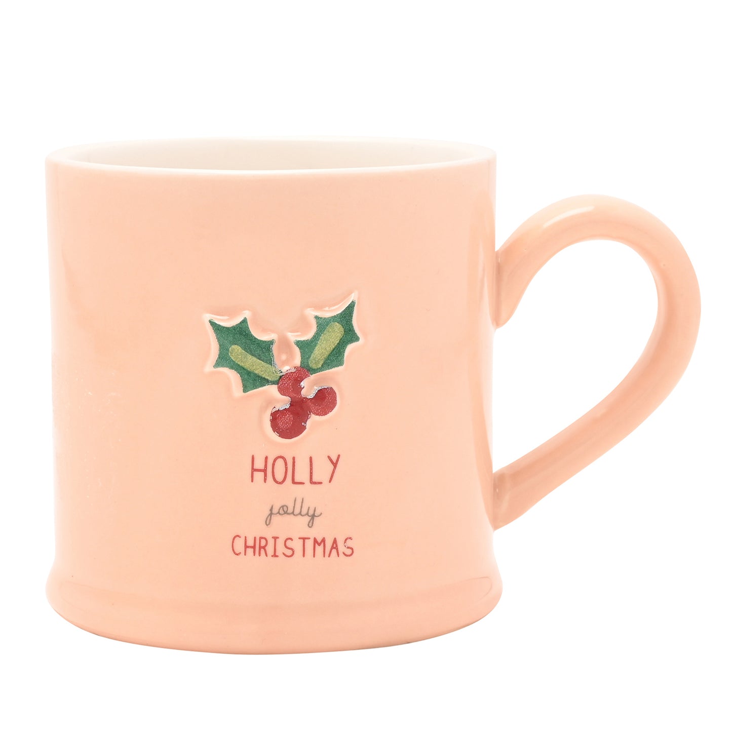 Love Life Christmas Embossed Mug - Holly