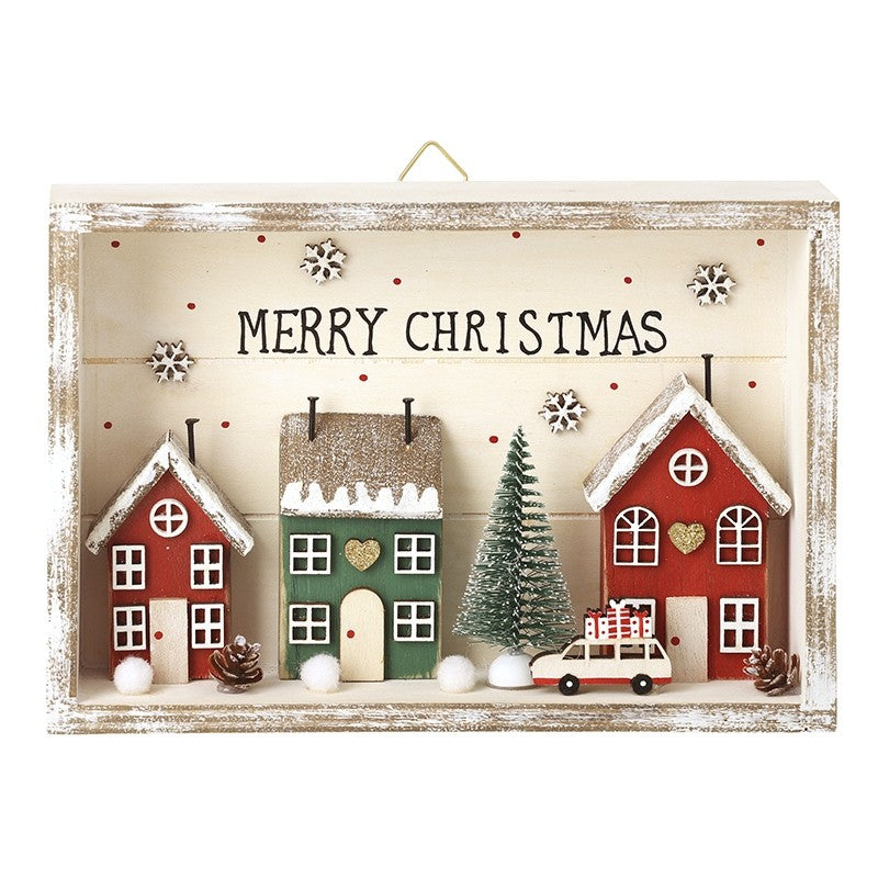 Wooden Houses In Frame Hanger