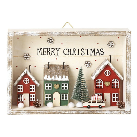 Wooden Houses In Frame Hanger